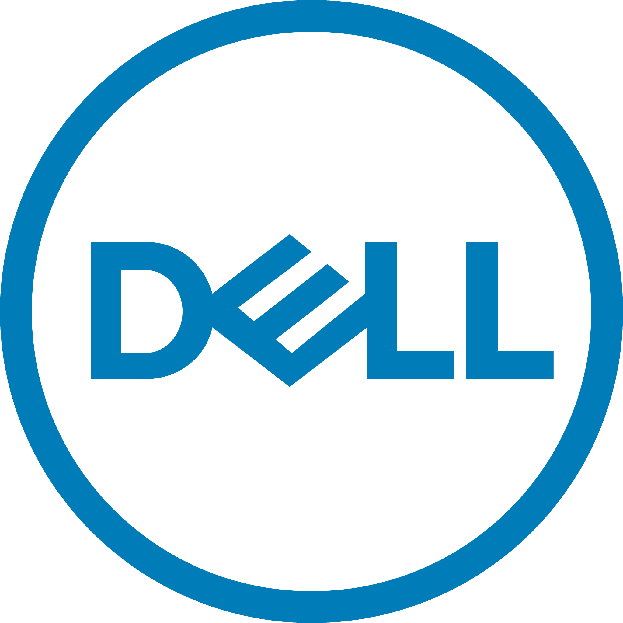 Dell logo, a well-known technology brand, displayed on a black background.